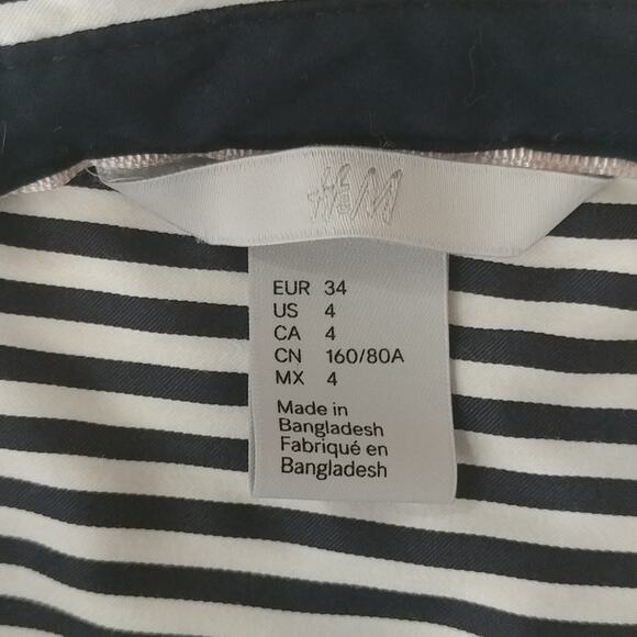 H&M Striped Button Front Shirt Size 4 - Picture 4 of 7